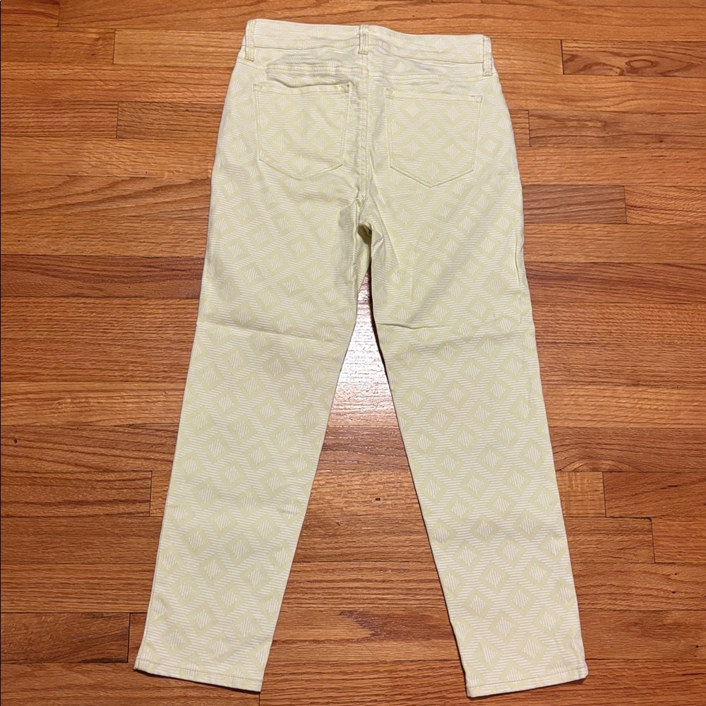 NYDJ Women’s Size 2 Light Yellow Geometric Print Slim Ankle Pants - Picture 4 of 5